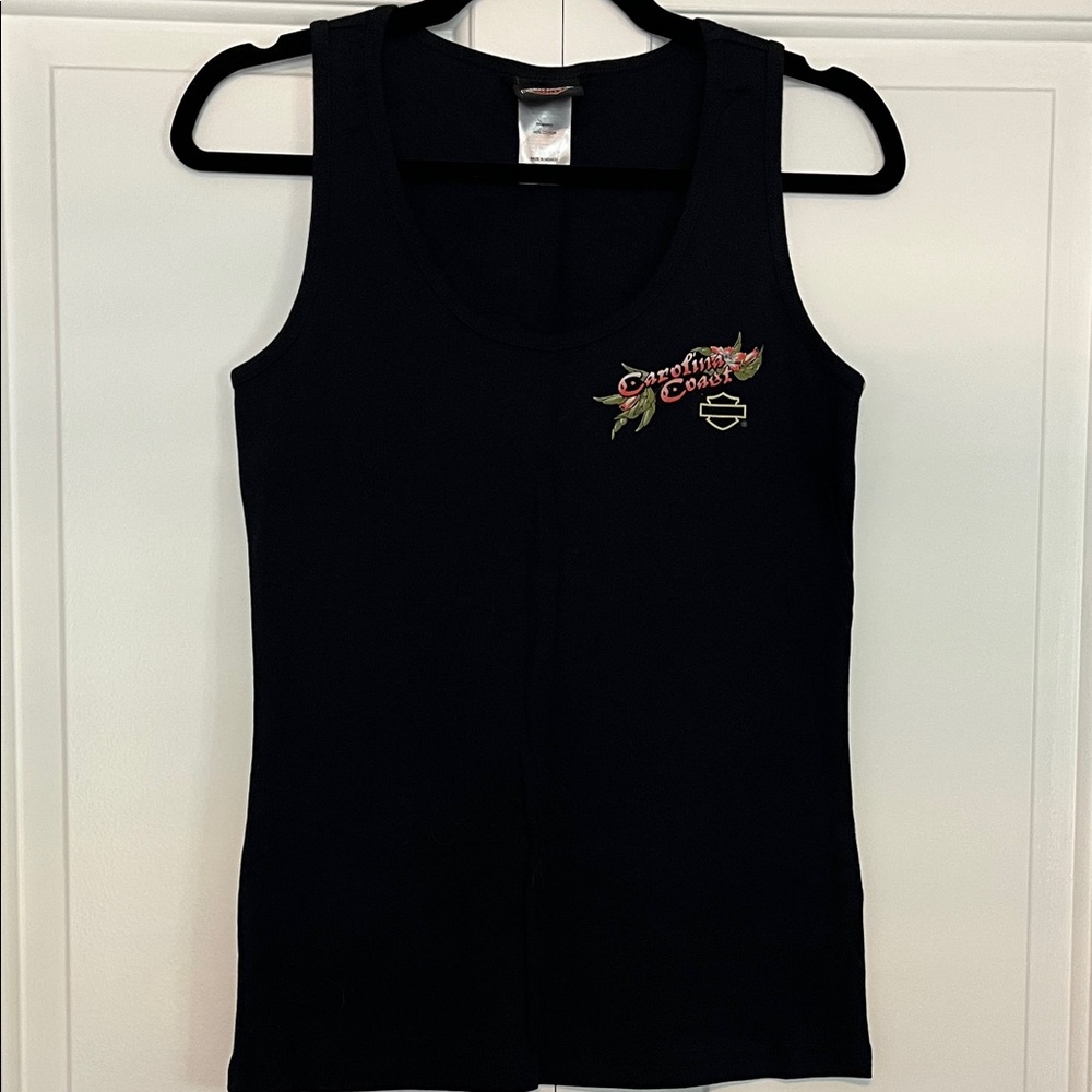 Harley-Davidson Black Embroidered Tank Top